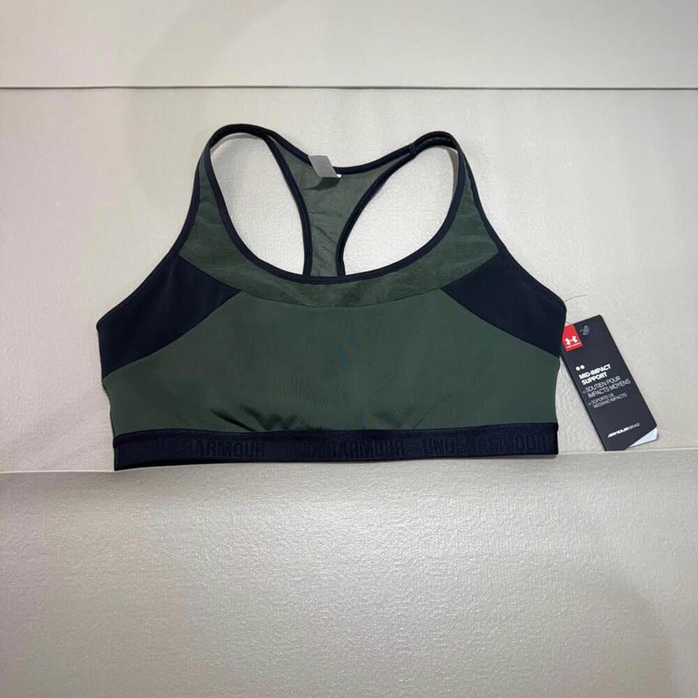Under Armour NWT Mid-Impact Support Sports Bra Women's L Athletic Racerback‎